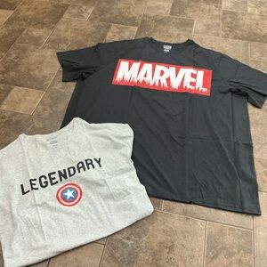 Marvel Black and Gray Tees with Red and Blue Details